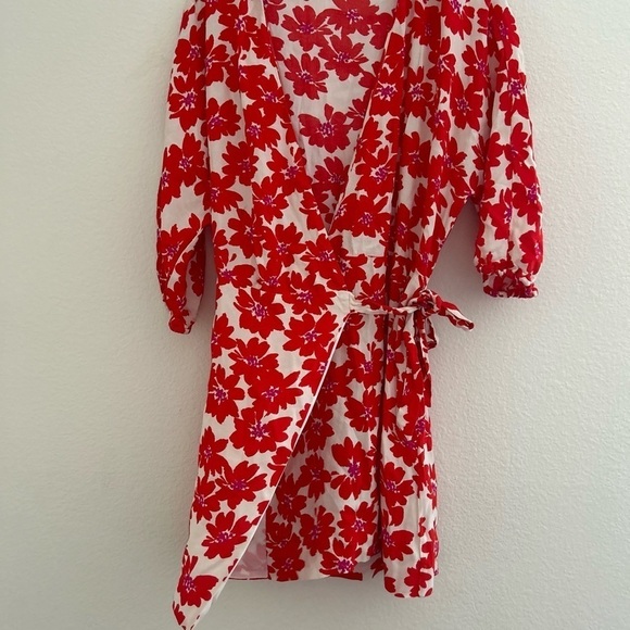 Zara Floral Wrap Dress Small - Picture 2 of 11